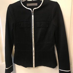 Zara Black Jacket with White Piping
